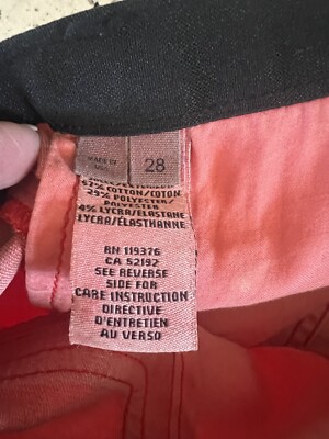 Pantalon Legging HELMUT LANG Femme Rouge Denim Enduit Stretch - Taille 26 | Occasion Très Bon État