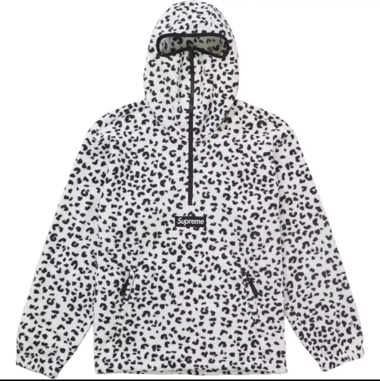 Supreme Polartec Facemask demi zip léopard sweat à capuche XL neuf