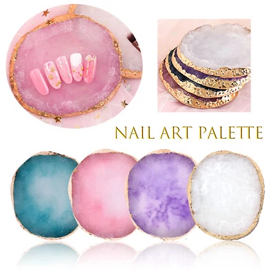 Nail Art Palette Gel Display Makeup Resin Agate Plate UV Polish Mixing Jewelry
