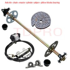 Drift Trike Go Kart Rear Live Axle Kit, Sprocket  Hub, Brake Assembly,Chain,Hub