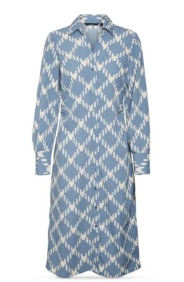 NWT New w/Tag VERO MODA Coronet BLUE Calf GINA Betine DRESS Full BUTTON Small S