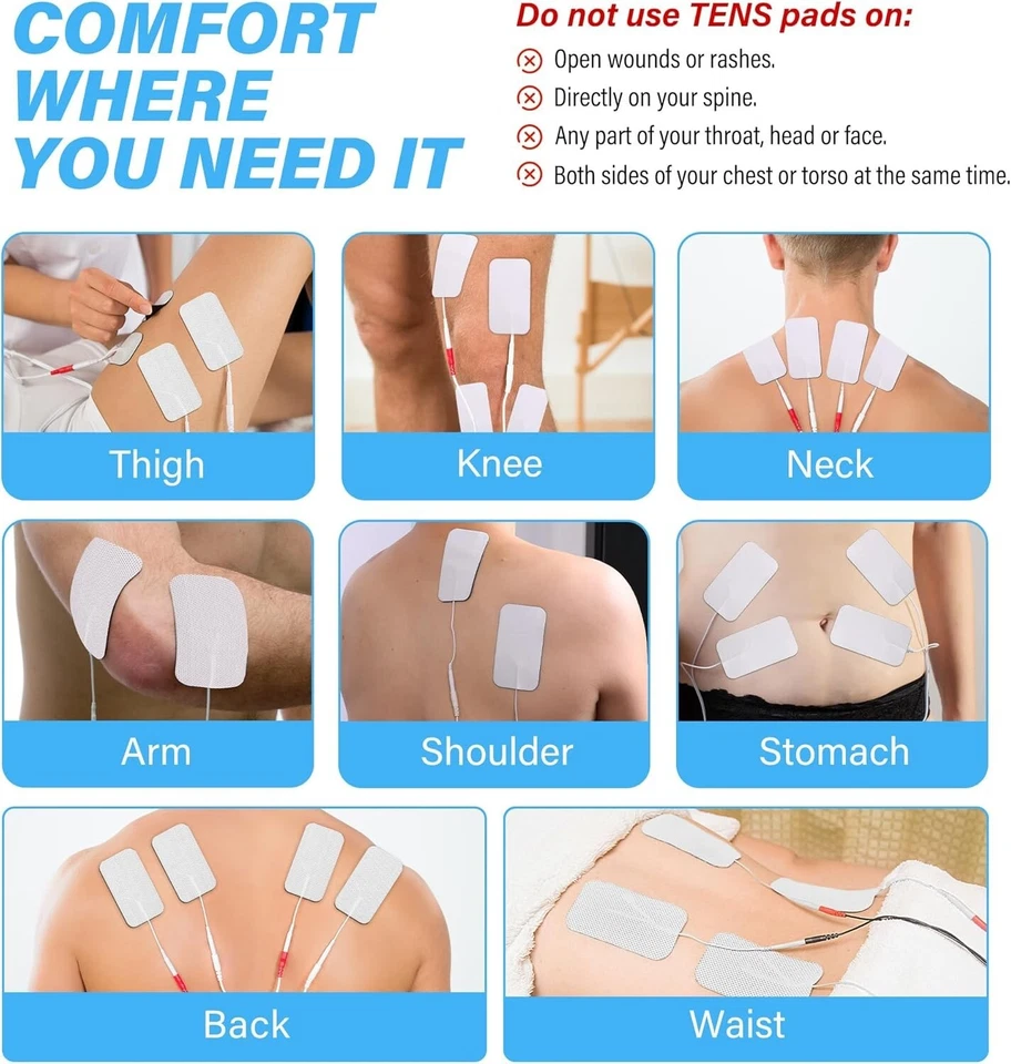 TENS Unit 2x4 Electrode Pads, TENS Unit Replacement Pads - Image 2 of 4