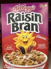 NEW Kellogg's Raisin Bran with Cranberries Cereal 13.6 oz FREE SHIPPING