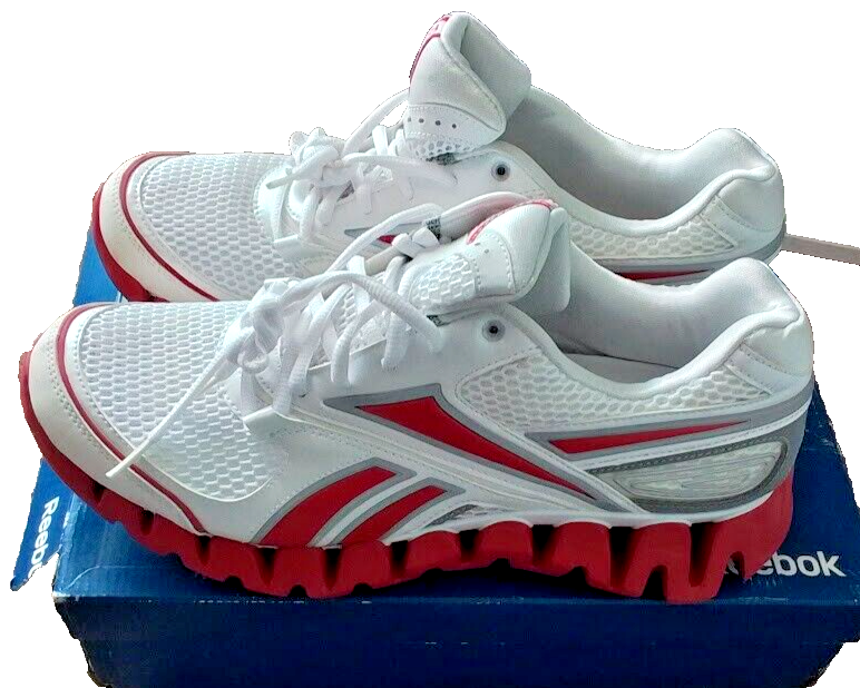 Reebok Zig Tech Men's Running Jogging Athletic Shoes / Sneakers 11.5 Red & White
