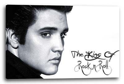 Wandbild Elvis Presley King of Rock'n'Roll Nahaufnahme Schriftzug