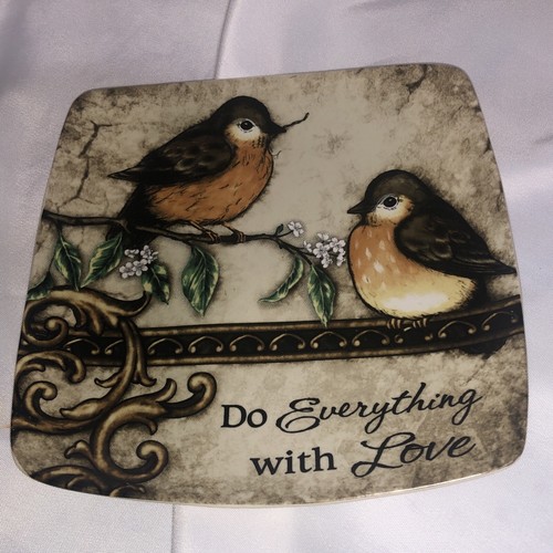 Carson Home Accents Plates Birds Together Is Wonderful Everything Is Love /2a - Picture 3 of 6