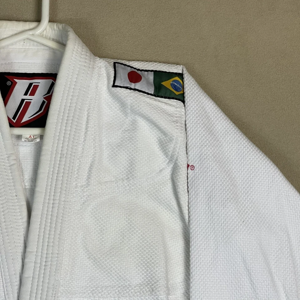 Top Revgear Gi Unisex A1 Blanco Brasil Bandera Japonesa JiuJitsu Adulto Foto 3 de 4
