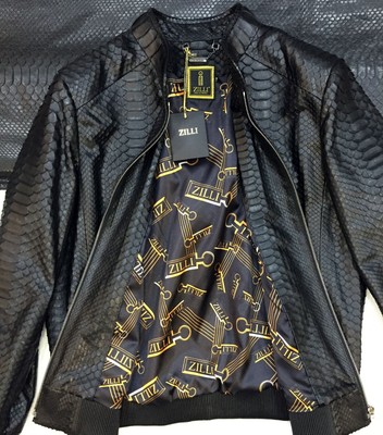 python leather jacket mens