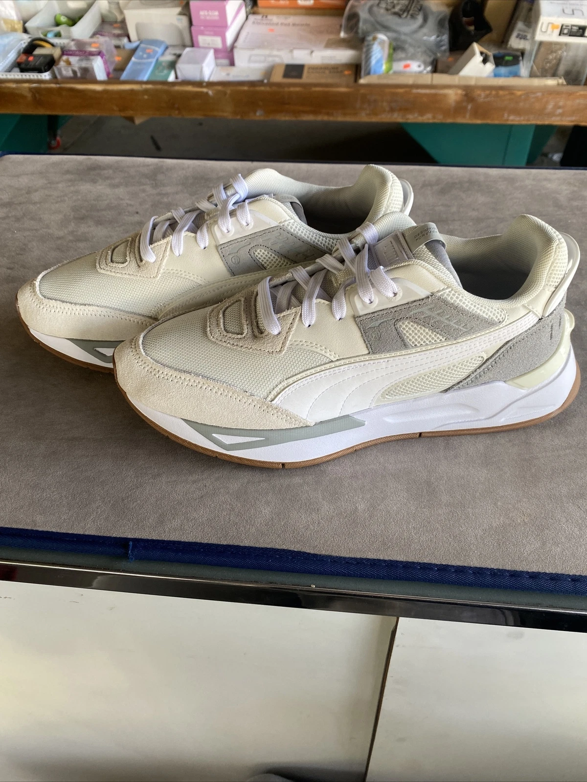 puma mirage sport remix taglia 9 bianco grigio e crema