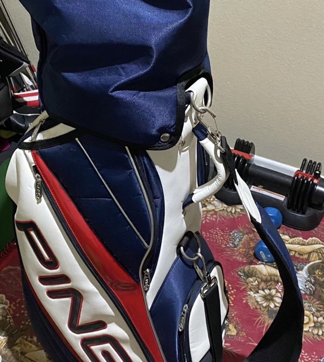 GOLFバッグ　PING PING Frontier Black Cart Golf Bag - 6 Divisions & 6 Zippered
