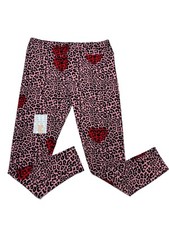 Tc LuLaRoe Leggings Leopard Animal Print in Black  Pink HEARTS Rare Fit 12/18