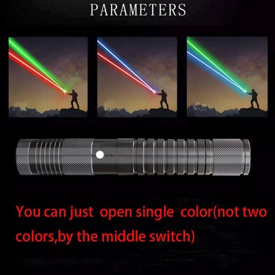 2 IN 1 RED & BLUE Two Colors Long Distance Laser Pointer Visible Lazer Lights