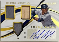 Panini Immaculate Extra Bases 2019 reliquia automática/25 Miguel Andújar #EB-MA Yankees