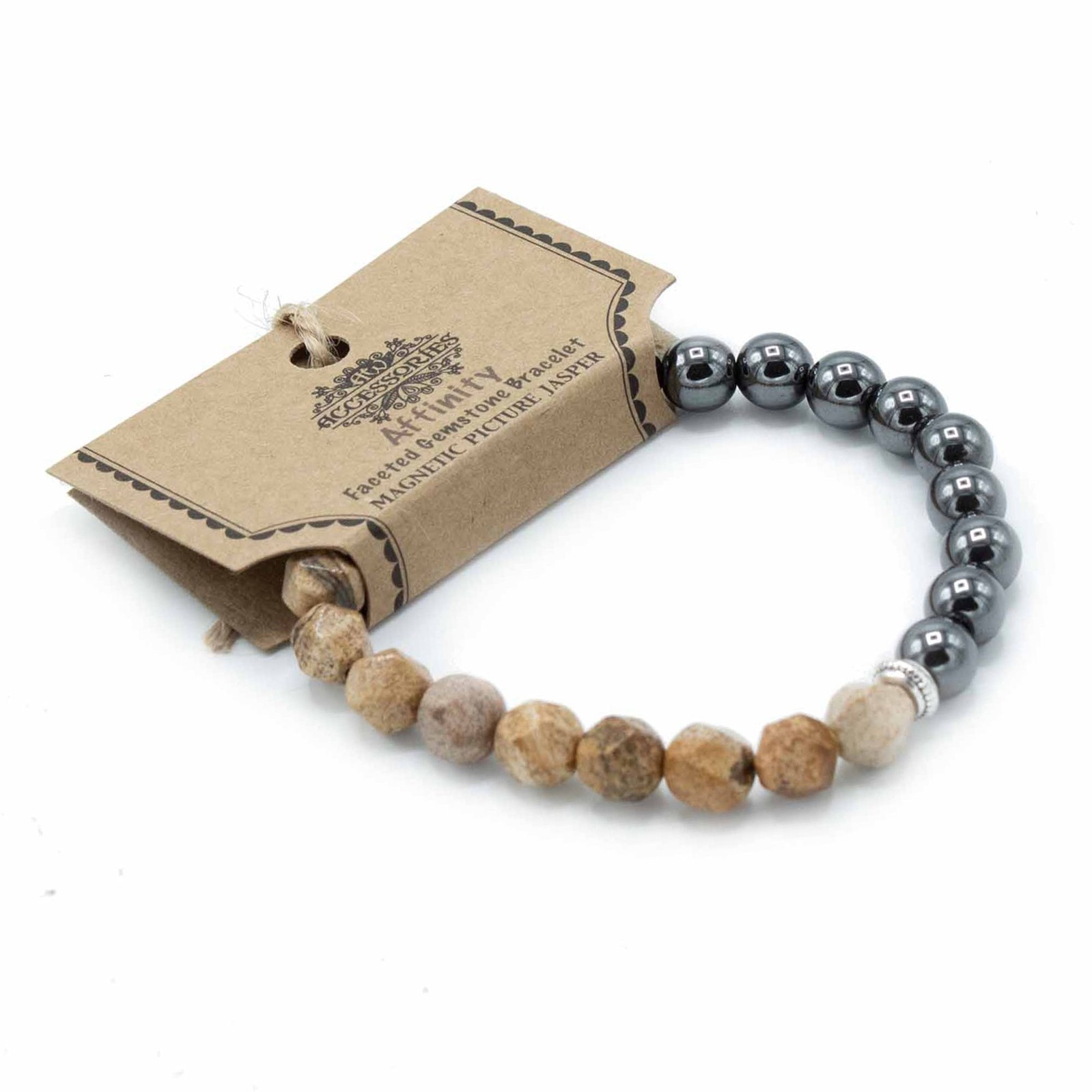 Faceted Magnetic Picture Jasper Gemstone Friendship Bracelet Rainbow Stones