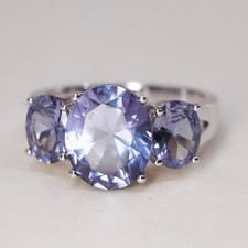 Size 9.25, Vintage sterling 925 silver handmade ring with oval amethyst