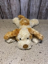 Aurora Puppy Dog Plush cream brown stuffed animal beanbag small mini 9  Floppy