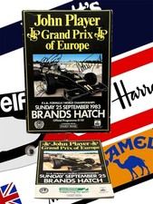 F1 BRITISH GP BRANDS HATCH 1983 GUIDE SIGNED CHAMPIONS  PIQUET,MANSELL & PROST