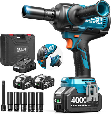 Upgraded Impact Wrench 1180 Ft-Lbs (1600 N·M): 1/2'' High-Torque Impact Gun with