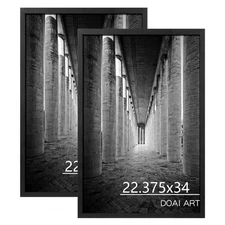 22.375X34 Poster Frame Black 2 Pack, Poster Frames 22.375 x 34 inches or 34x2