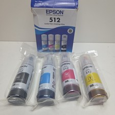 NEW OEM - EPSON 512 70ml FULL SET INK BOTTLES - T512520 SEALED BAGS 1/2027