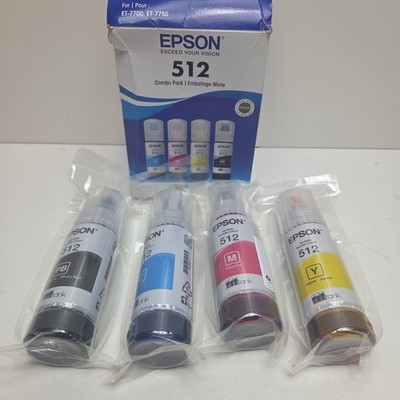 NEW OEM - EPSON 512 70ml FULL SET INK BOTTLES - T512520 SEALED BAGS 12/2026