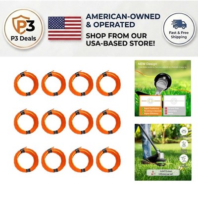 Effortless 12-Pack .095 Trimmer Line - Pre-Cut and Compatible with Major Brands