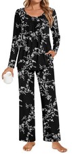 Plus Size Womens Pajama Set 2 Pieces Fall Long Sleeve Pjs Winter Ladies Pajam...
