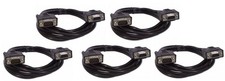 Five Pack of Black 6 Foot DB9 9 Pin Serial / RS232 Male/Female Extension Cables