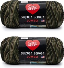 Red Heart Super Saver Jumbo Camouflage Yarn - 2 Pack of 283g/10oz - Acrylic -...