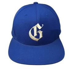 The Classics Yupoong Snapback Hat Blue One Size Embroidered Logo Solid