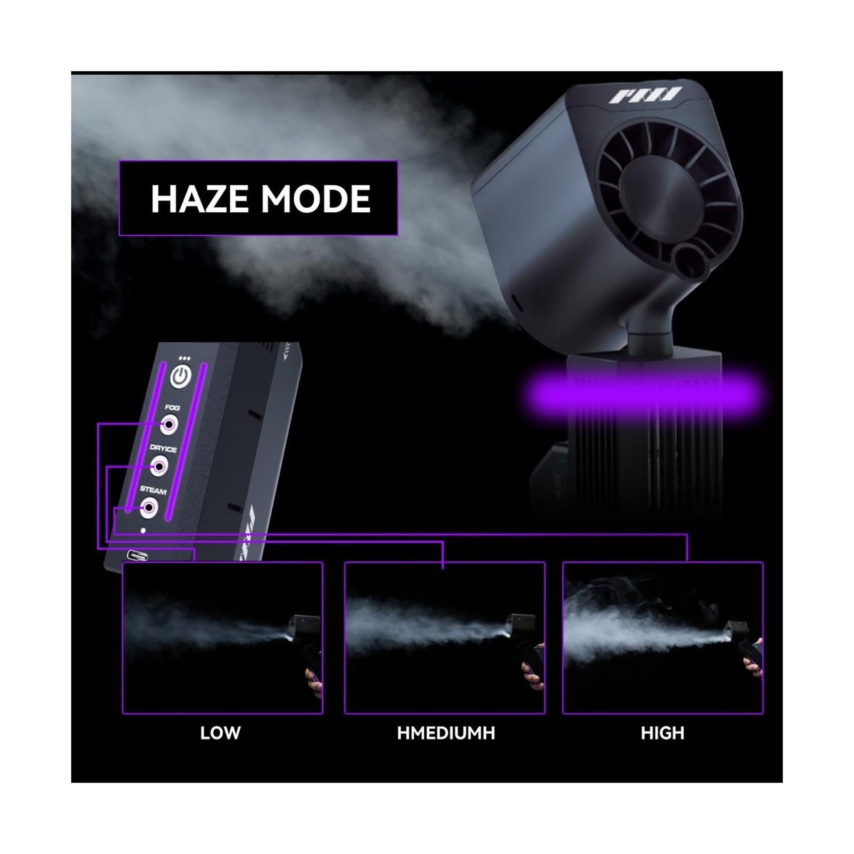 PMI SmokeNINJA PRO Portable Fog Machine, 3rd-Gen Haze Nozzle with