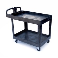 45x26 In Rolling Service Cart 550lb Capacity Industrial Push Car w/ Lipped Shelf