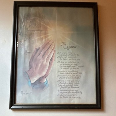 Alan Grant 'The Difference' Framed Christian Prayer Poster Praying Hands Poem