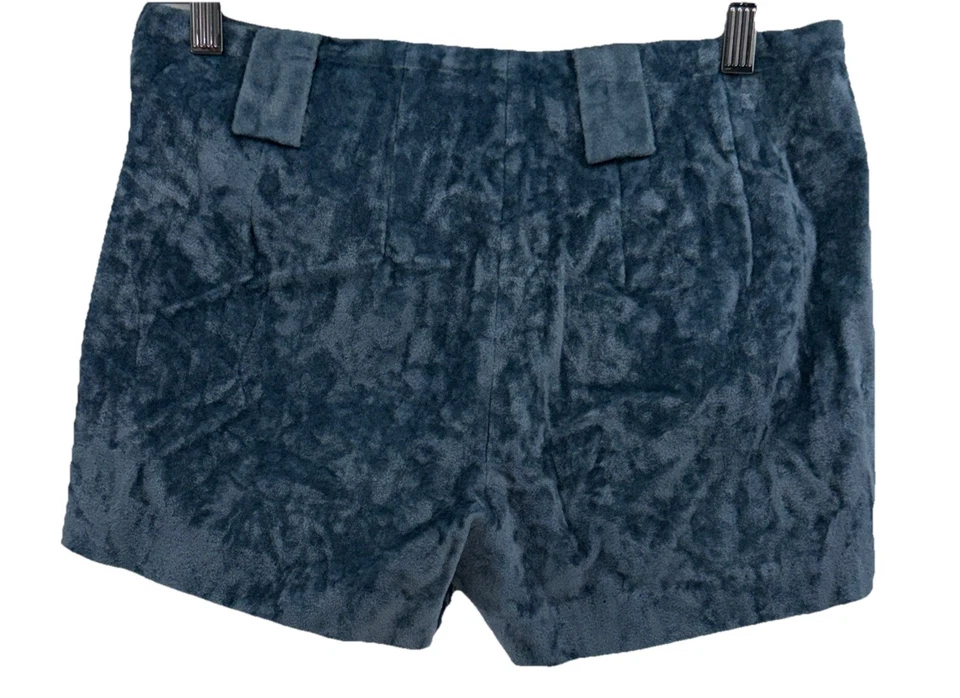 Mini pantalones cortos vintage raros de terciopelo azul aplastado talla 9 Foto 3 de 4