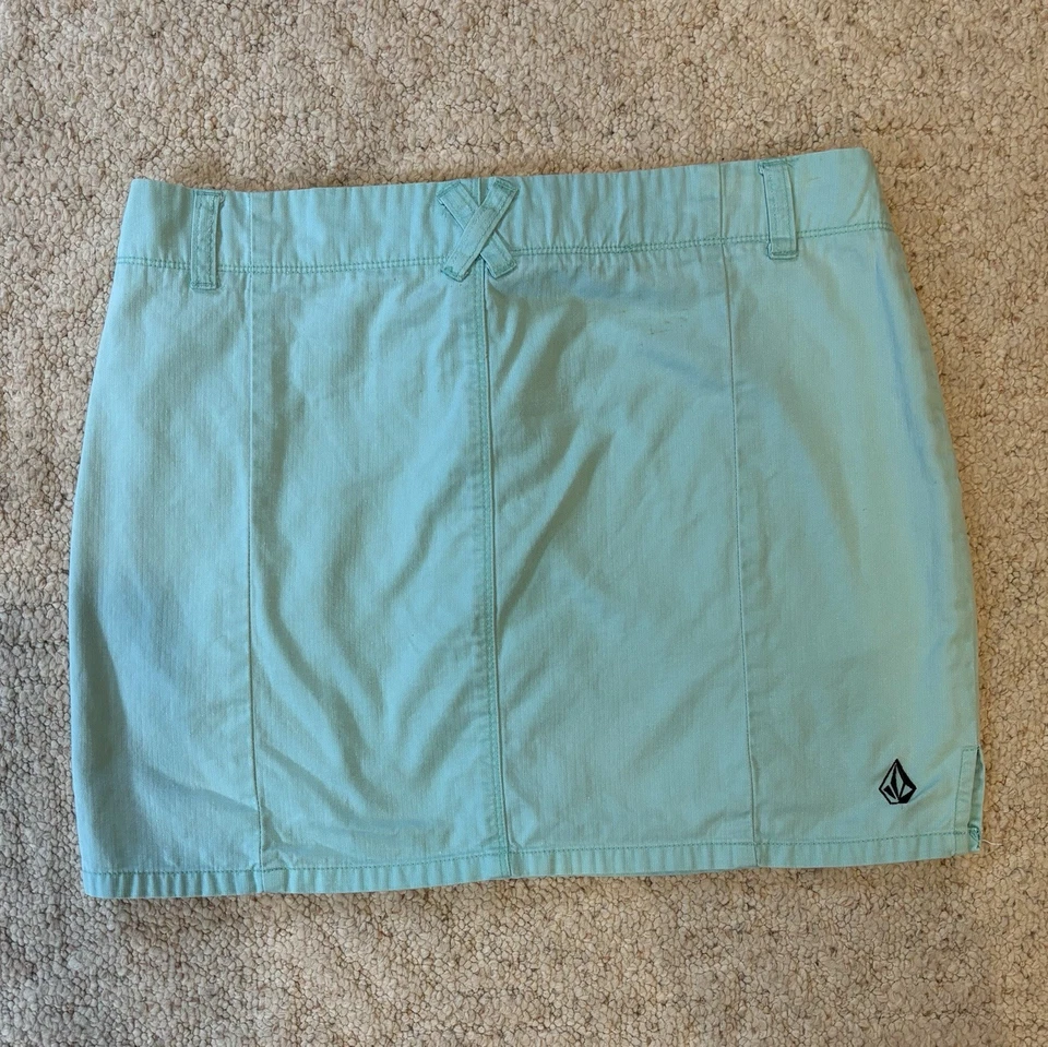 Minifalda Volcom Stone Boardwear Talla 3 Azul Aqua con 14" Longitud Skate Surf Foto 2 de 4