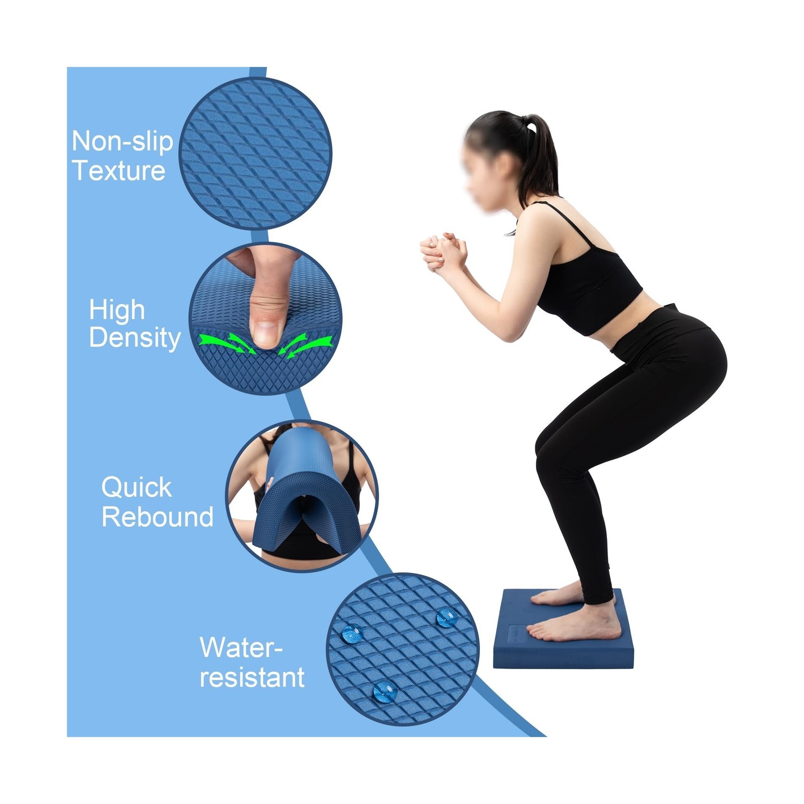 StrongTek Professional Foam Exercise Balance Pad - 15.8" x 13" x 2", High-Den... thumbnail 3