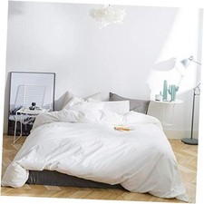 Duvet Cover Size 100 Washed Cotton 3 Pcs Set 1 Farmhouse Queen Off White