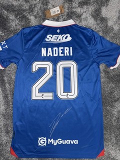 SIGNED RANGERS FC OFFICIAL SHIRT 25/26 RYAN NADERI PROOF