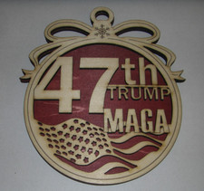 Trump Christmas Ornament Trump 47th Ornament  Handmade Wood