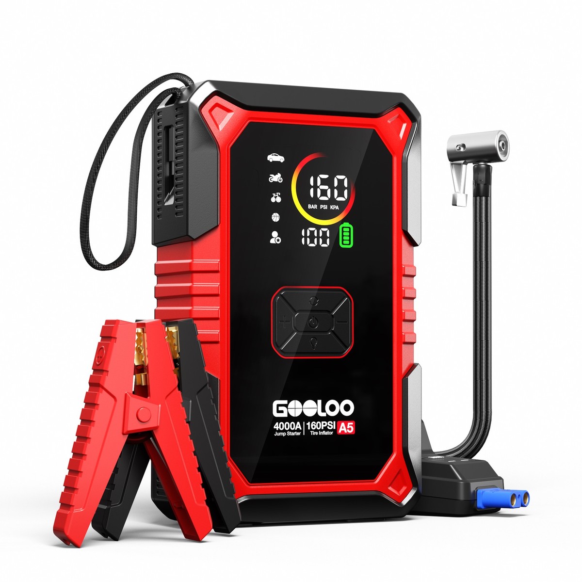 GOOLOO A5 Jump Starter with Air Compressor, 4000A Portable Car