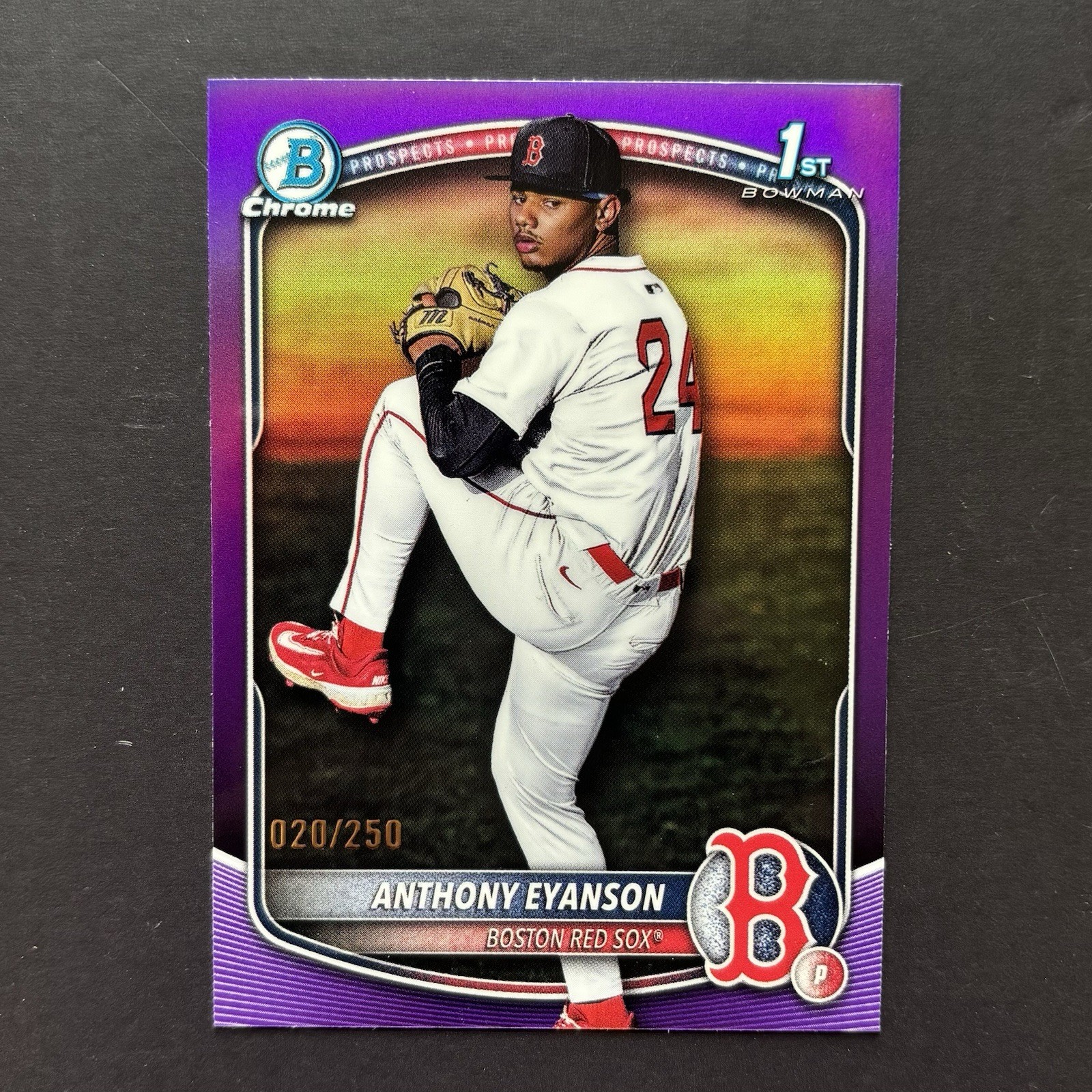Anthony Eyanson 2025 Bowman Draft 1st Chrome Purple Refractor /250 Red Sox
