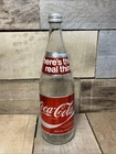 Vintage 28 Oz No Deposit No Return Coca Cola Glass Bottle Label Soda Metallic