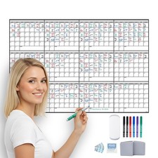 Yearly Large Dry Erase Calendar Wall Planner, 24x36, 12 Month Undated Reusabl...