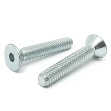 1/4-28x1" Alloy Flat Head Socket Cap Screws Zinc Clear (Choose Qty)