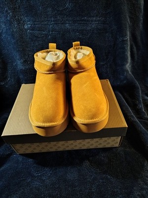 Lamo Ellie Women's Water & Stain Resistant Suede Platform Boots NEW Size 8