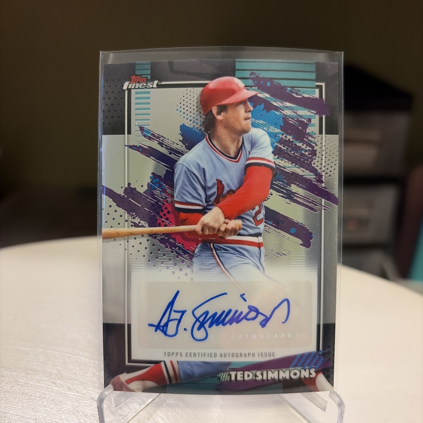 2026 Topps Finest Ted Simmons Base Auto FMA-TS HOF
