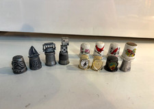 VINTAGE thimbles collectibles lot METAL, PORCELAIN