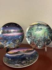 Vintage Set Of 3 Robert Lyn Nelson‘s Underwater Paradise Plates. Danbury Mint