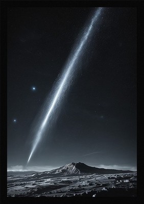 Dramatic Comet Framed Wall Art Poster Canvas Print Picture
