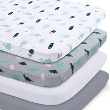 Bassinet Sheet 4 Pack for Baby Boys or Girls, Bassinet Sheets Ultra Soft Univ...
